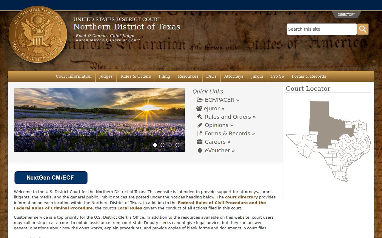 Northern District of Texas federal court information for McCulloch County criminal cases