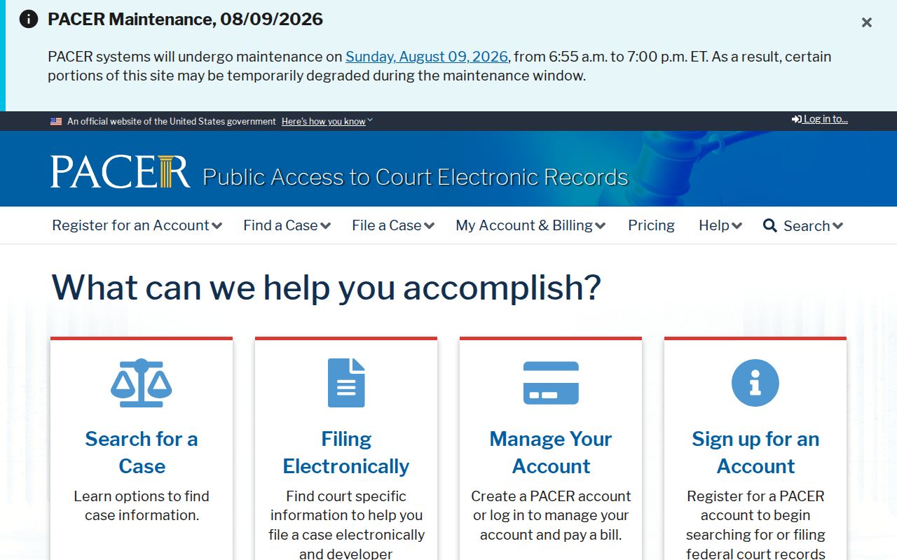 McCulloch County criminal history PACER federal case search
