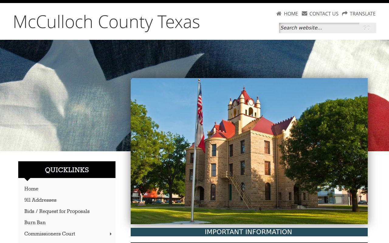 McCulloch County criminal history official county directory