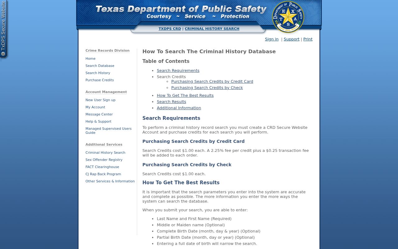 McCulloch County criminal history Texas DPS conviction search