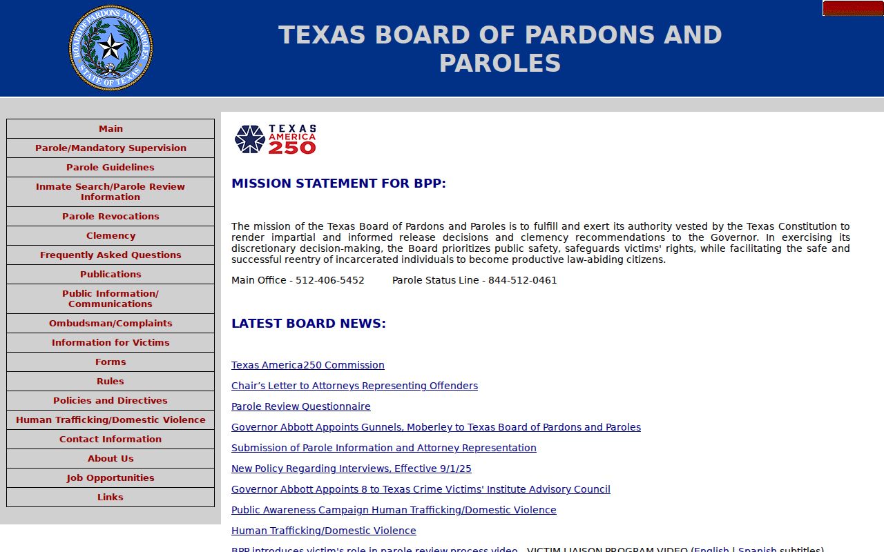 Melvin criminal history Texas Board of Pardons and Paroles records