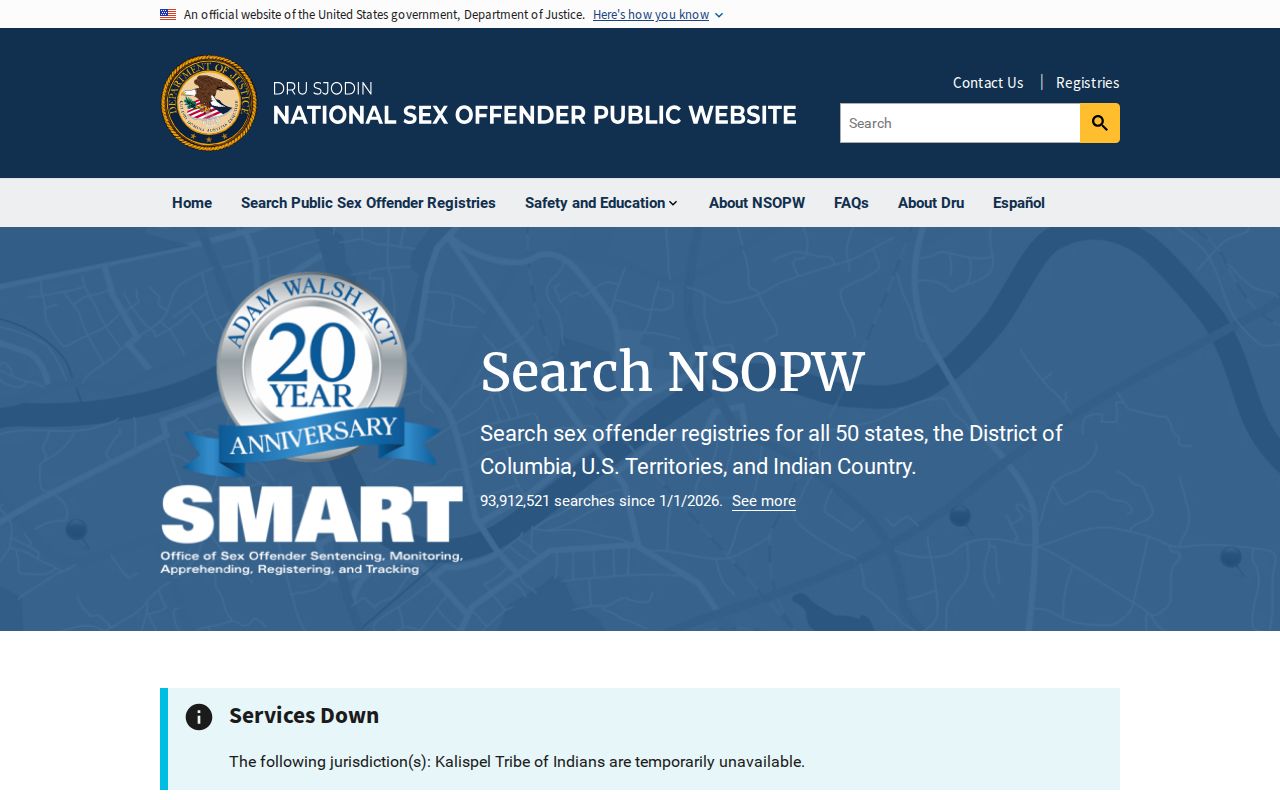 National registry search for cross-state McCulloch County sex offender checks